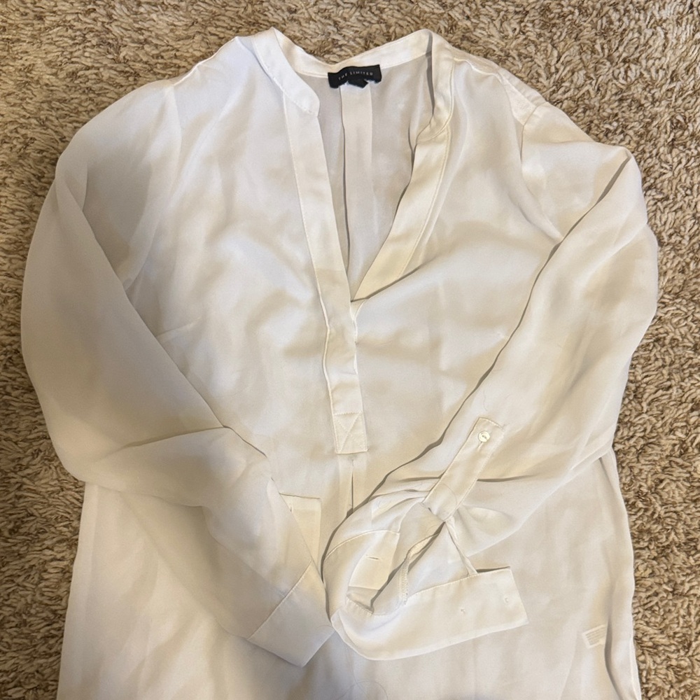 Limited White Long-Sleeve Blouse